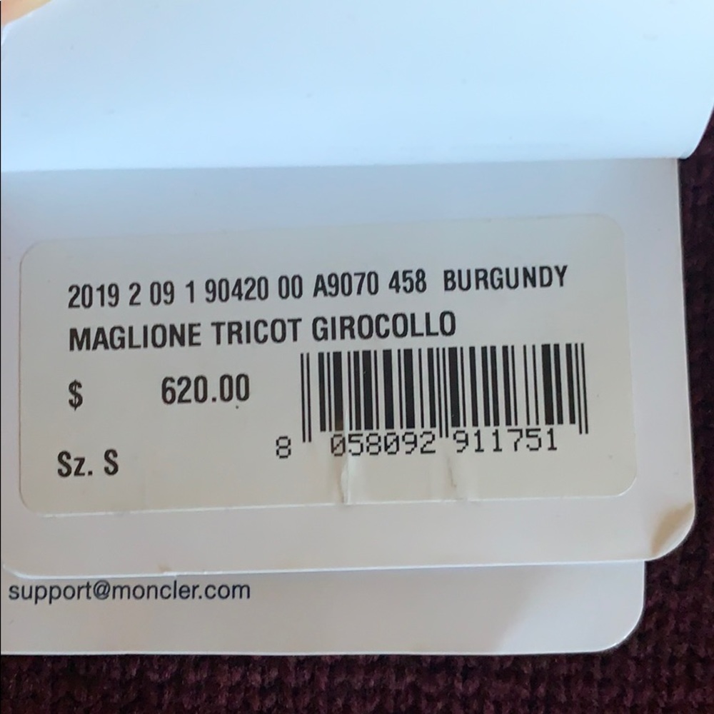 SOLD Moncler Logo Burgundy Sweater - Picture 7 of 12